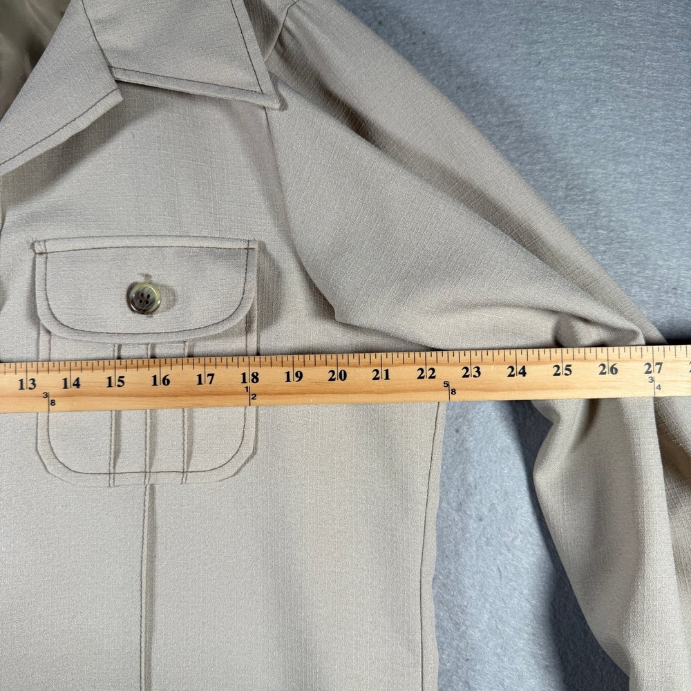 Levis Panatela Vintage 70s Safari Shirt Jacket Tan Beige Disco Collar Mens Large - Picture 7 of 12